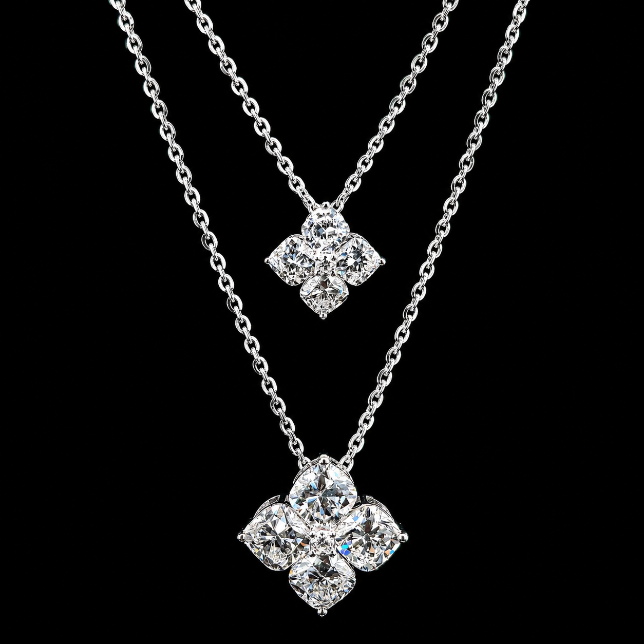 9k W/Gold, 10 = 3.701ct Round Brilliant Cut Lab Grown Diamond Pendant
