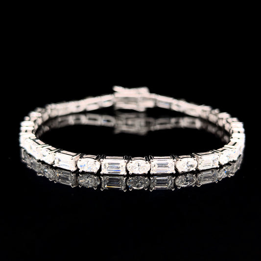 9k W/Gold, 34= 9,51ct Multi-shape Lab Grown Diamond Bracelet