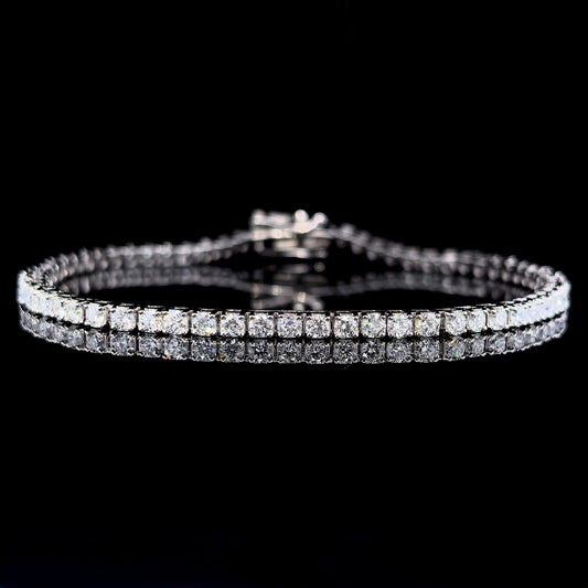 9k W/Gold, 67= 3,17ct Round Brilliant Lab Grown Diamond Bracelet