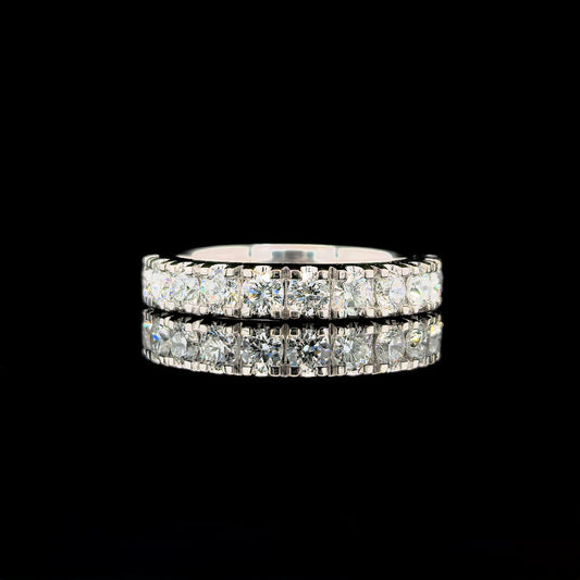 9k W/Gold, 11=0,94ct Round Brilliant Lab Grown Diamond Half Eternity Ring