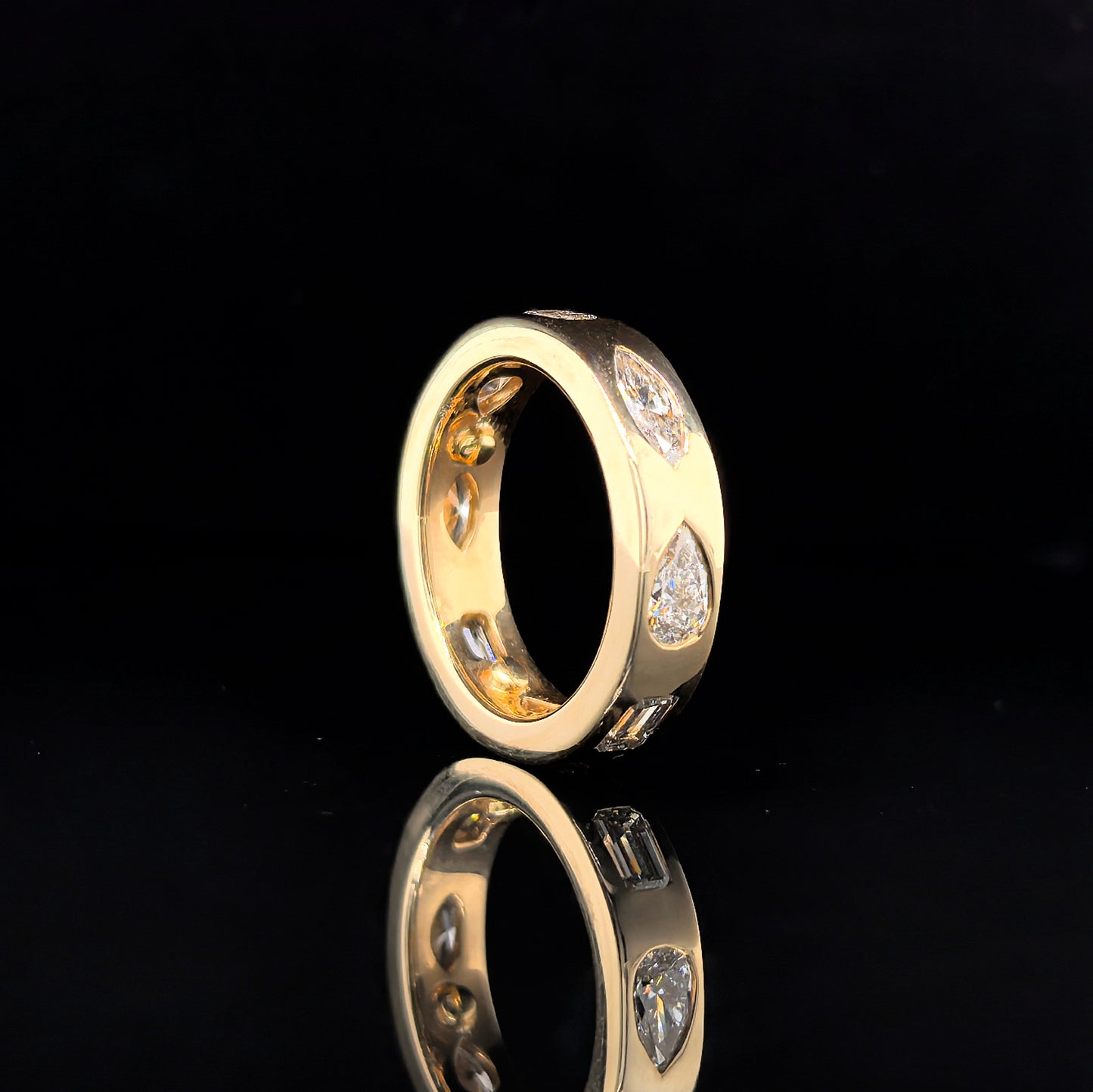 9k Y/Gold, 8 = 2.64ct Multi Shape Lab Diamond Ring
