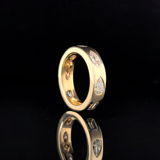 9k Y/Gold, 8 = 2.64ct Multi Shape Lab Diamond Ring