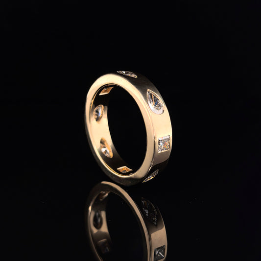 9k Y/Gold, 8 = 2.52ct Multi Shape Lab Diamond Ring
