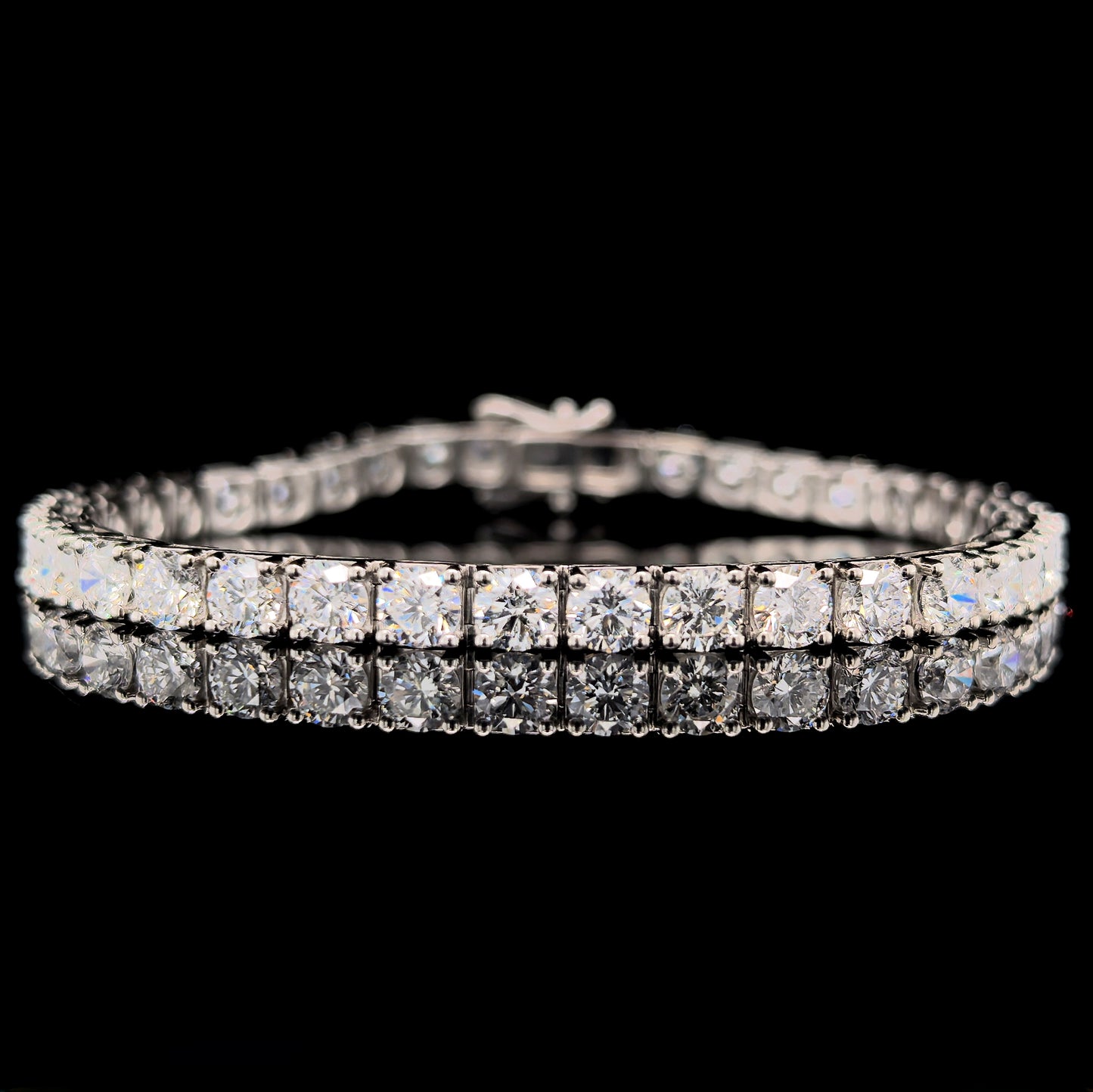 9k W/Gold, 50= 9,48ct Round Brilliant Lab Grown Diamond Bracelet