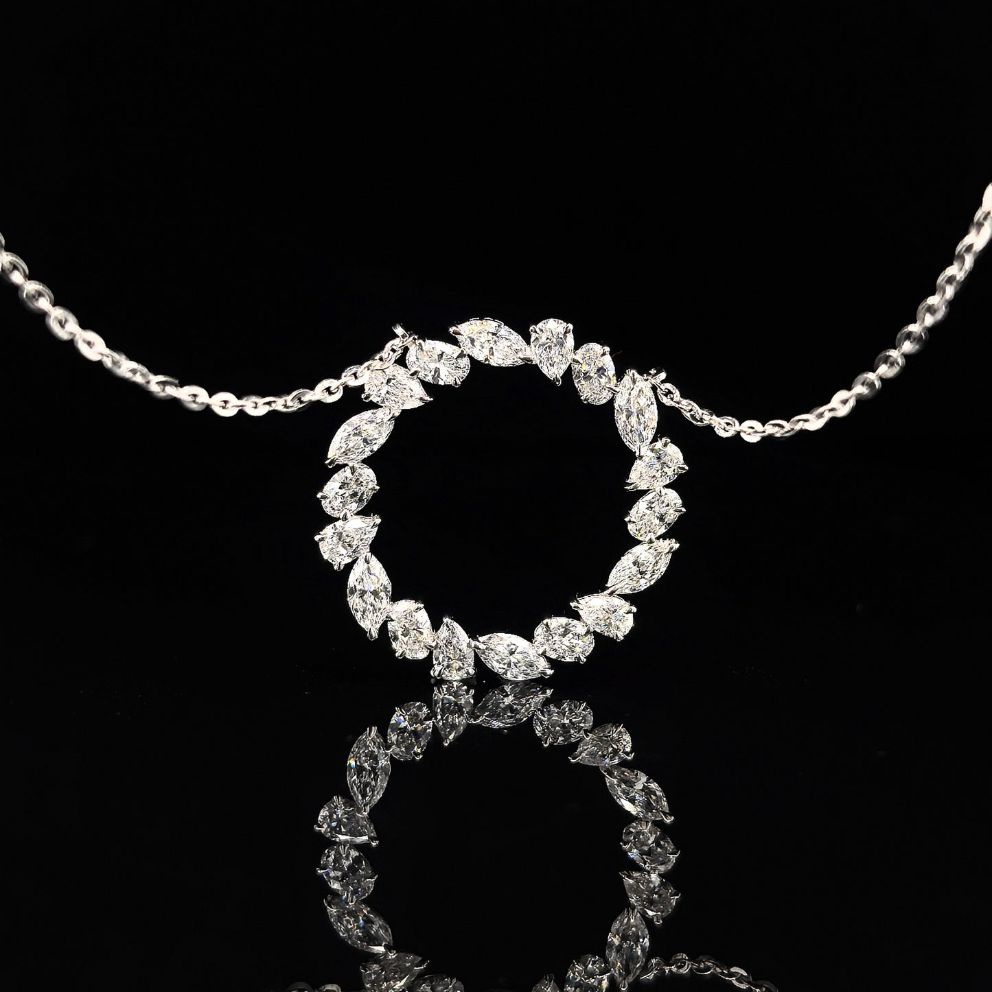 9k W/Gold, 18= 1,01ct Multi-Shape Lab Grown Diamond Necklace