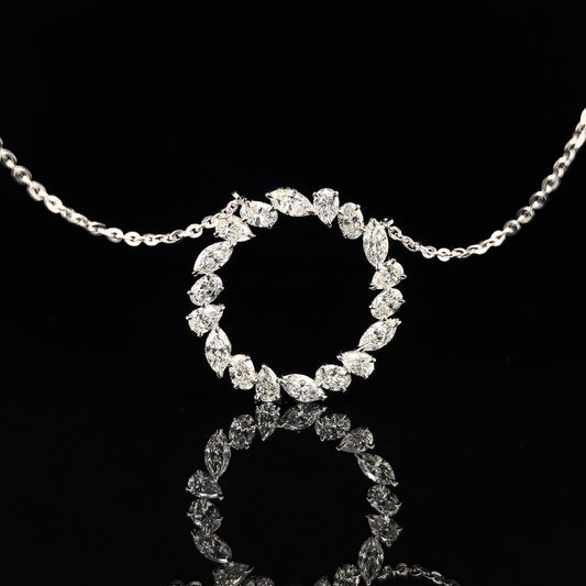 9k W/Gold, 18= 1,01ct Multi-Shape Lab Grown Diamond Necklace