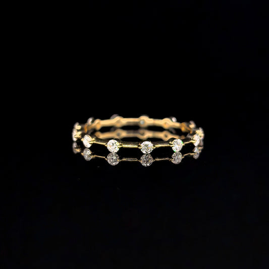 9k Y/Gold, 13=0,33ct Round Cut Lab Grown Diamond Ring