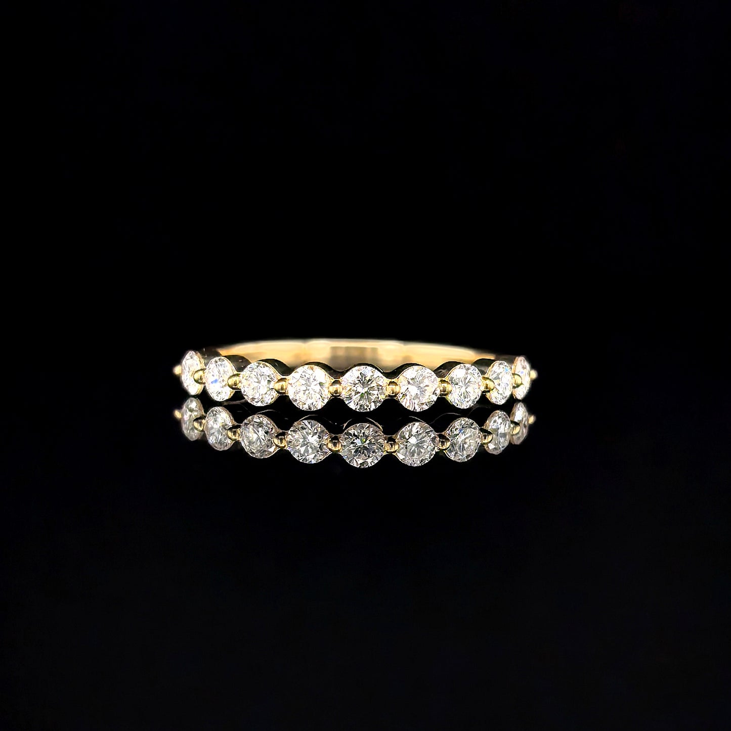 9K Y/Gold, Round Brilliant Cut Lab Grown Diamond Eternity Ring