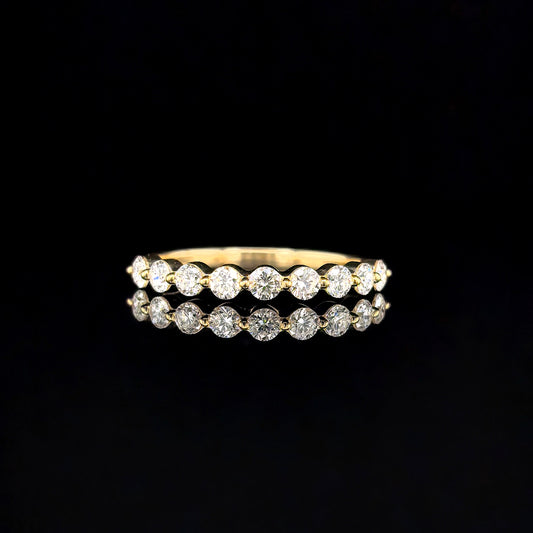 9K Y/Gold, Round Brilliant Cut Lab Grown Diamond Eternity Ring