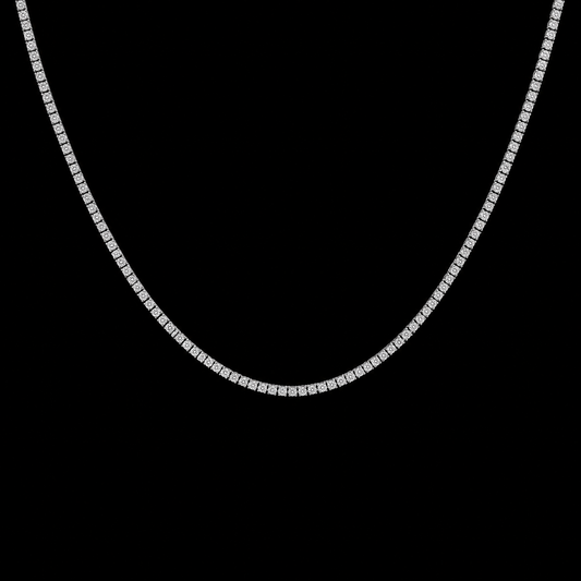 9k W/Gold, 228= 4,859ct Round Brilliant Lab Grown Diamond Necklace