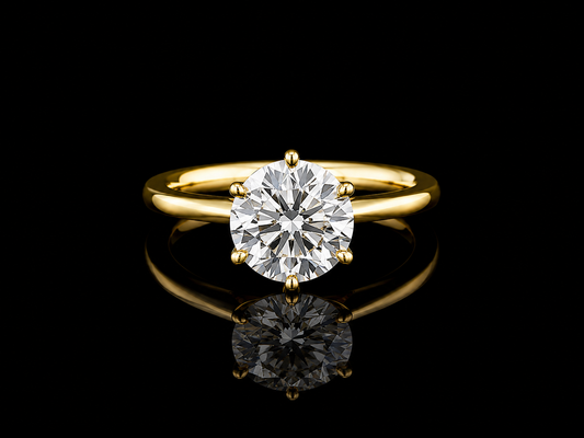 9k Y/Gold, 3.00ct Round Brilliant Cut Solitaire Lab Grown Diamond Ring