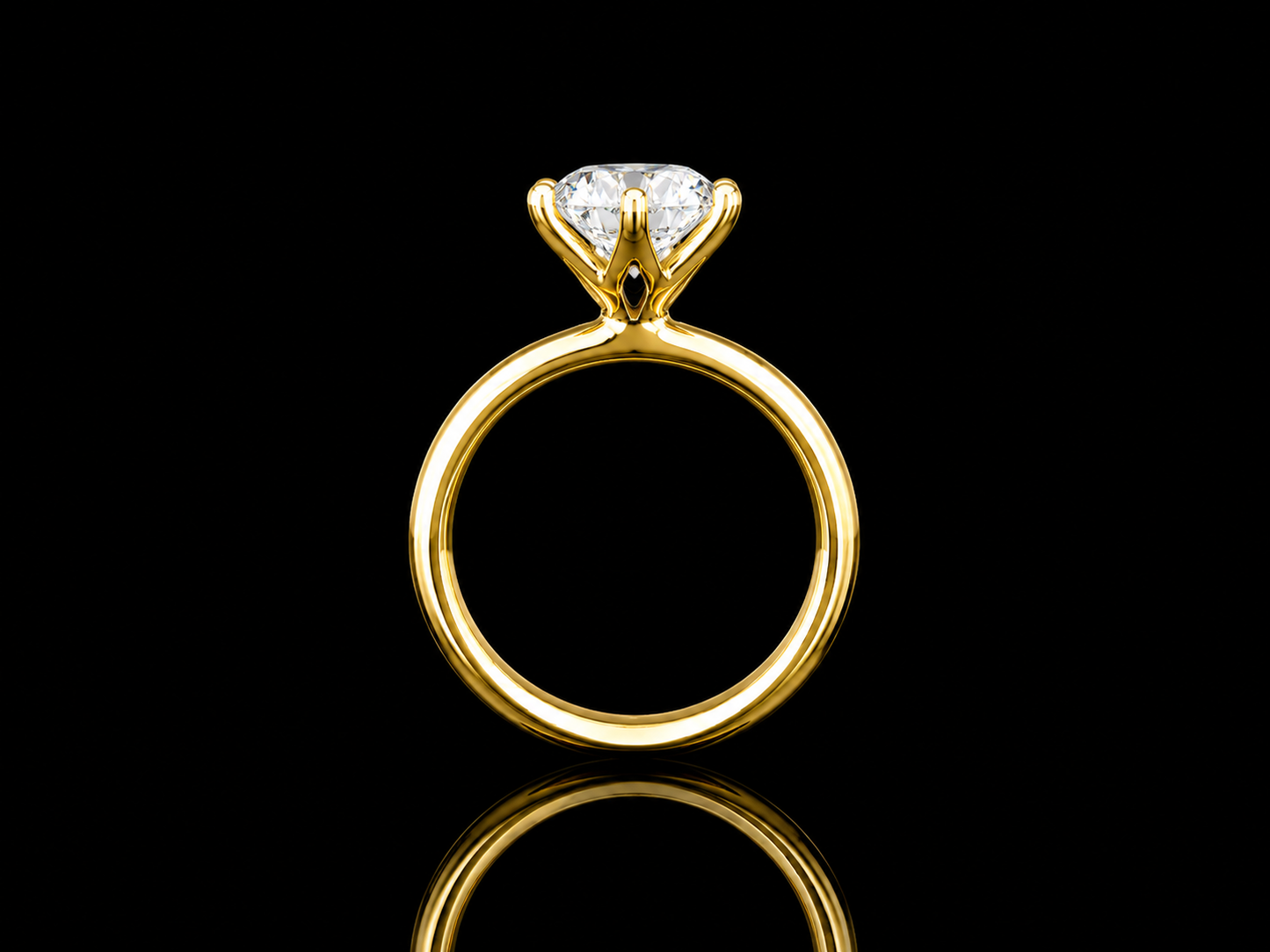 9k Y/Gold, 3.00ct Round Brilliant Cut Solitaire Lab Grown Diamond Ring
