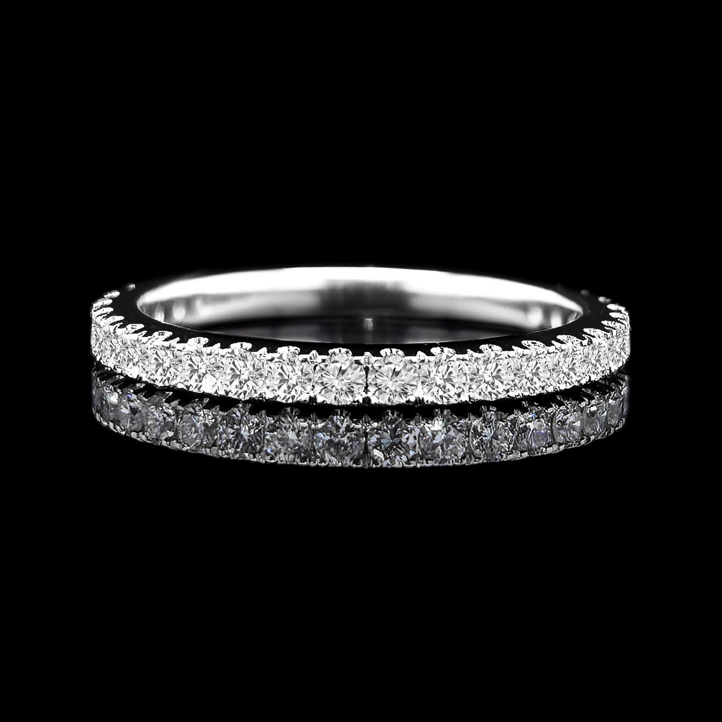 14K W/Gold, Round Brilliant Cut Lab Grown Diamond Eternity Ring