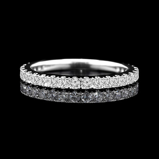 14K W/Gold, Round Brilliant Cut Lab Grown Diamond Eternity Ring