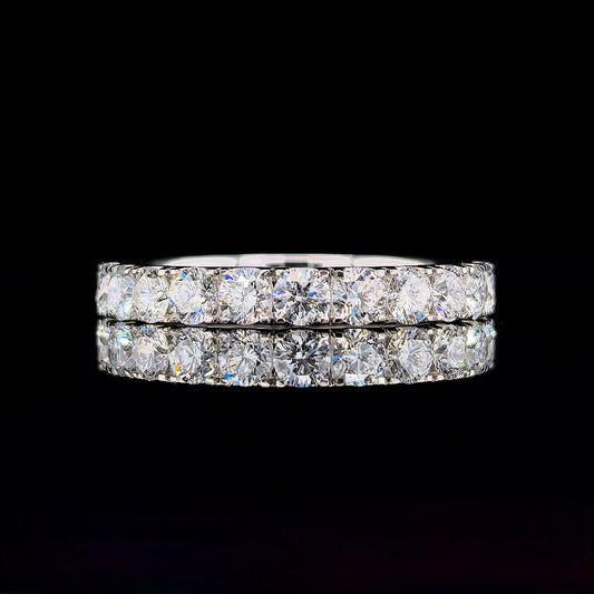 14K W/Gold, Round Brilliant Cut Lab Grown Diamond Eternity Ring