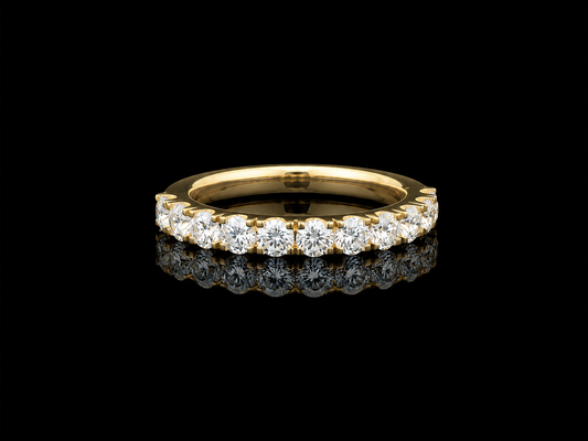 14K Y/Gold, Round Brilliant Cut Lab Grown Diamond Eternity Ring