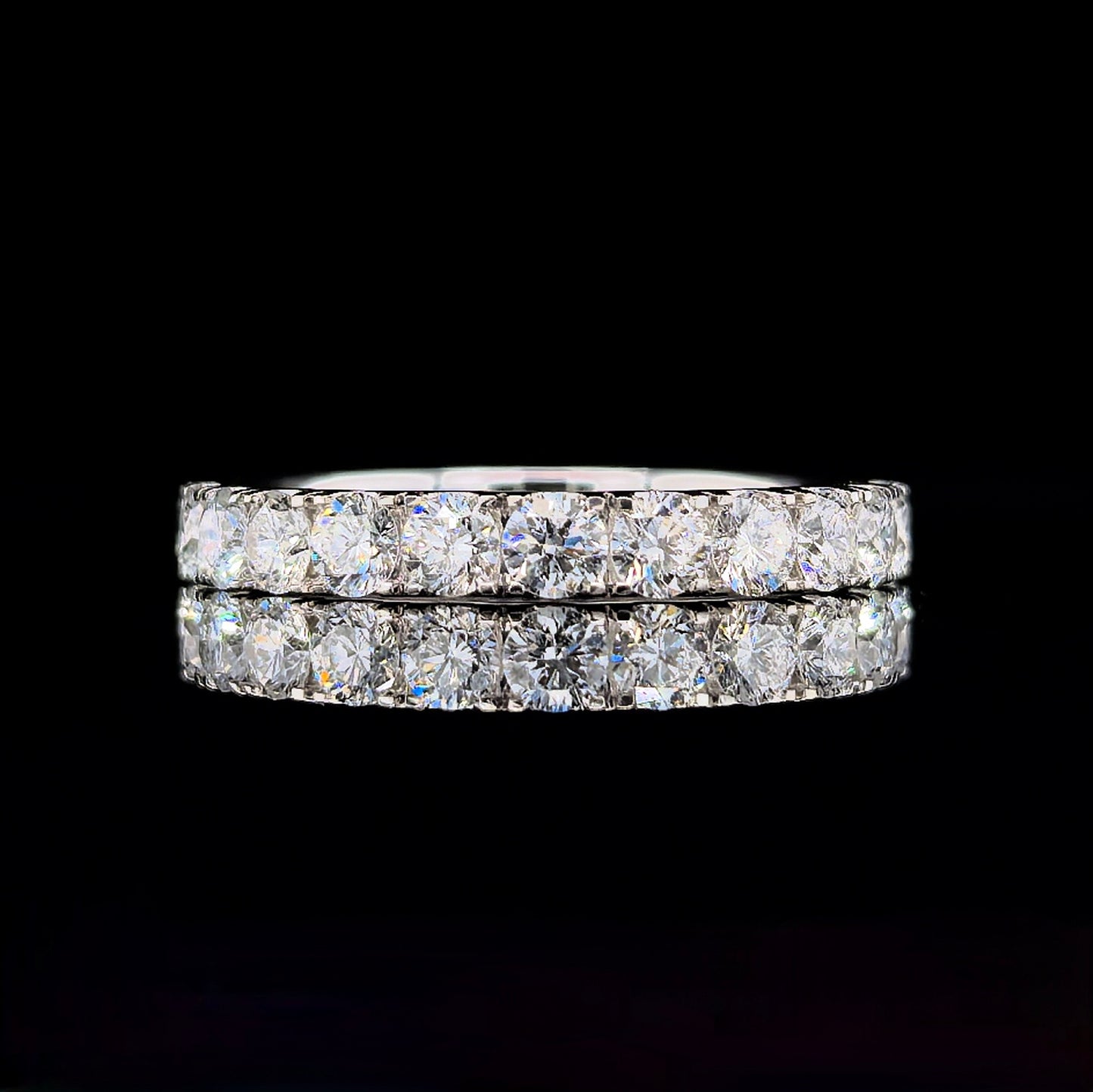 14K W/Gold, Round Brilliant Cut Lab Grown Diamond Eternity Ring