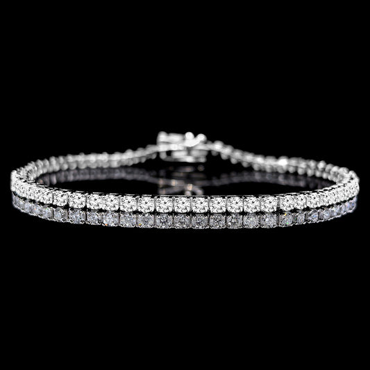 9k W/Gold, 63= 5,14ct Round Brilliant Lab Grown Diamond Bracelet