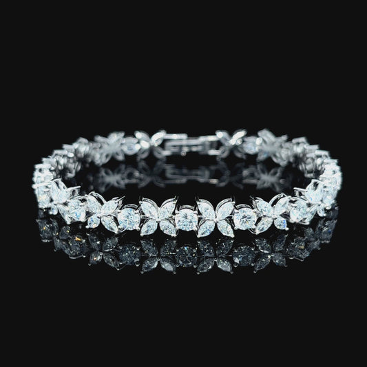9k W/Gold, 81= 8.367ct Marquise & Round Brilliant Lab Grown Diamond Bracelet